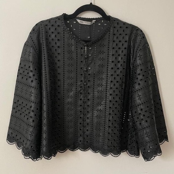 Brand New Zara OpenWork Embroidered Top 4369/278 - Picture 3 of 10
